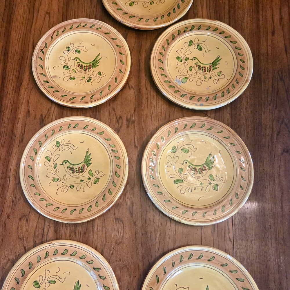 Vintage Vietri Paesano Plates, Set Of 7